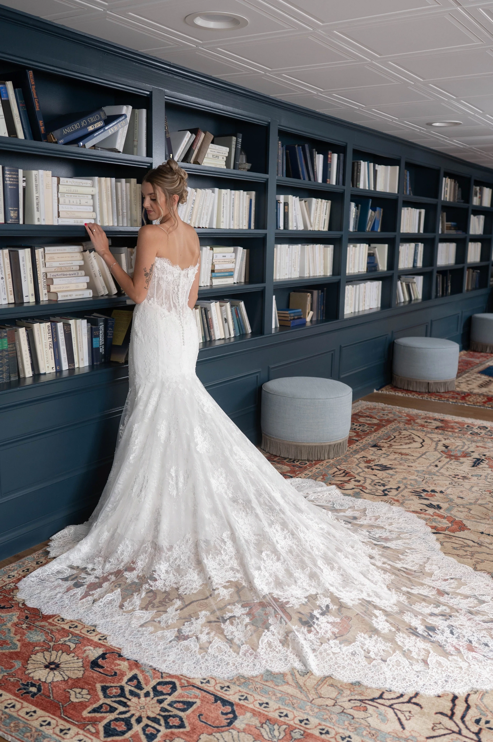 Bride shopping for a wedding dress at Formalities