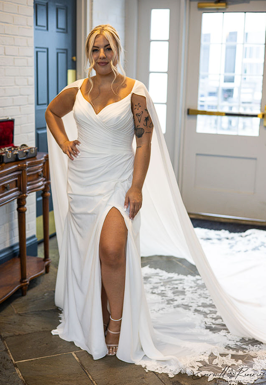 Formalities bride during her wedding dress experience
