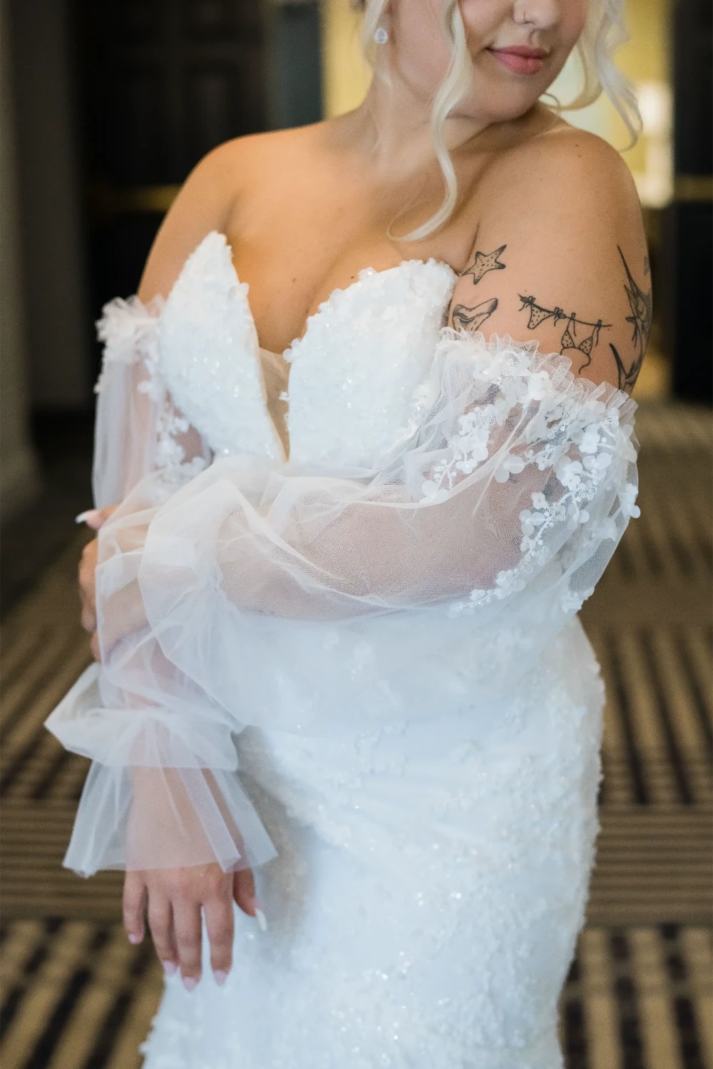 A Formalities bride, in her wedding gown