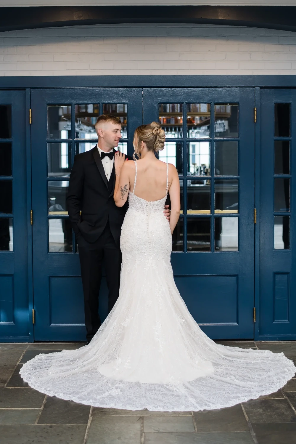 A Formalities bride in her wedding gown