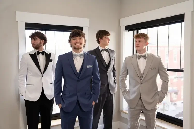 Boys wearing prom tuxedos