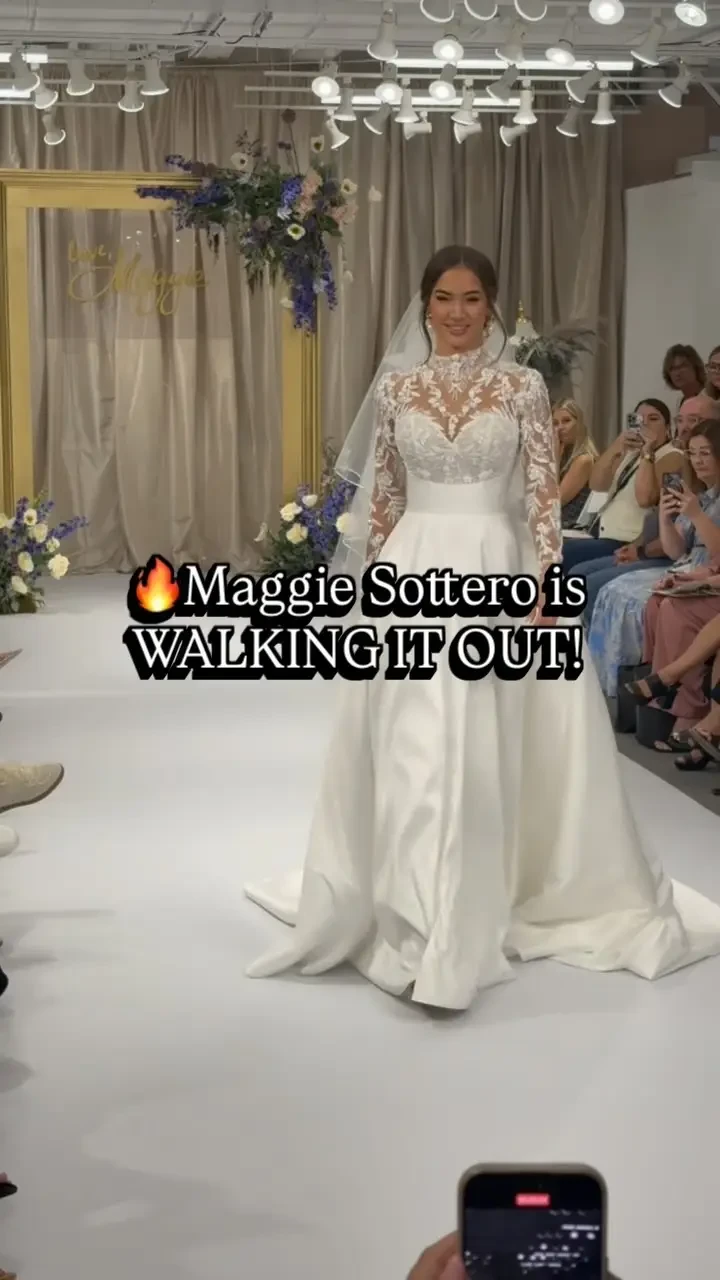 model wearing wedding dress