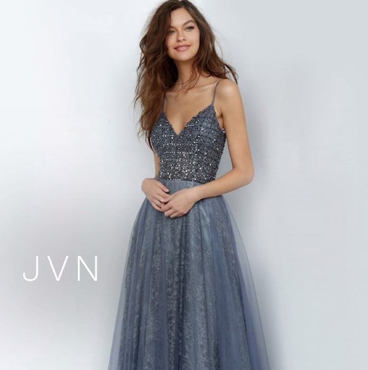 Blue Sheer JVN Dress