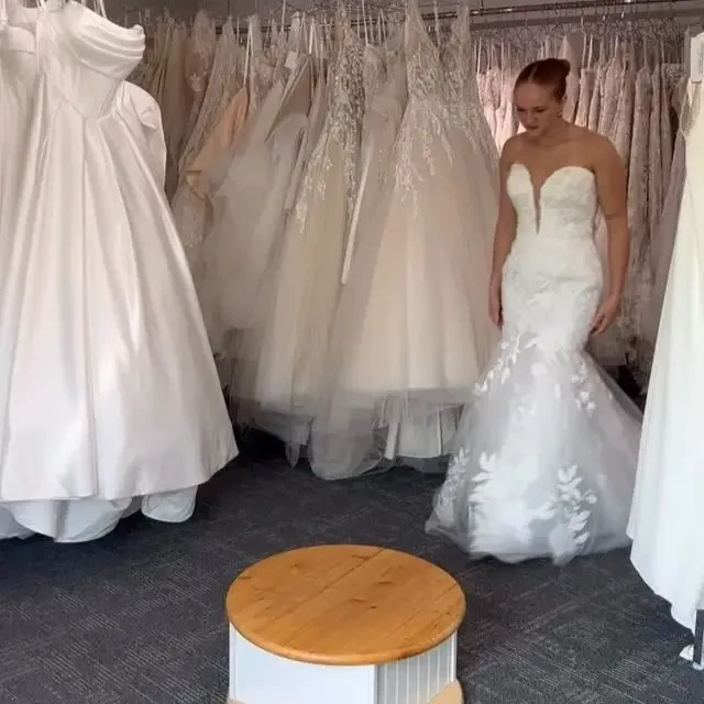 Fit + flare in lace or a satin ballgown