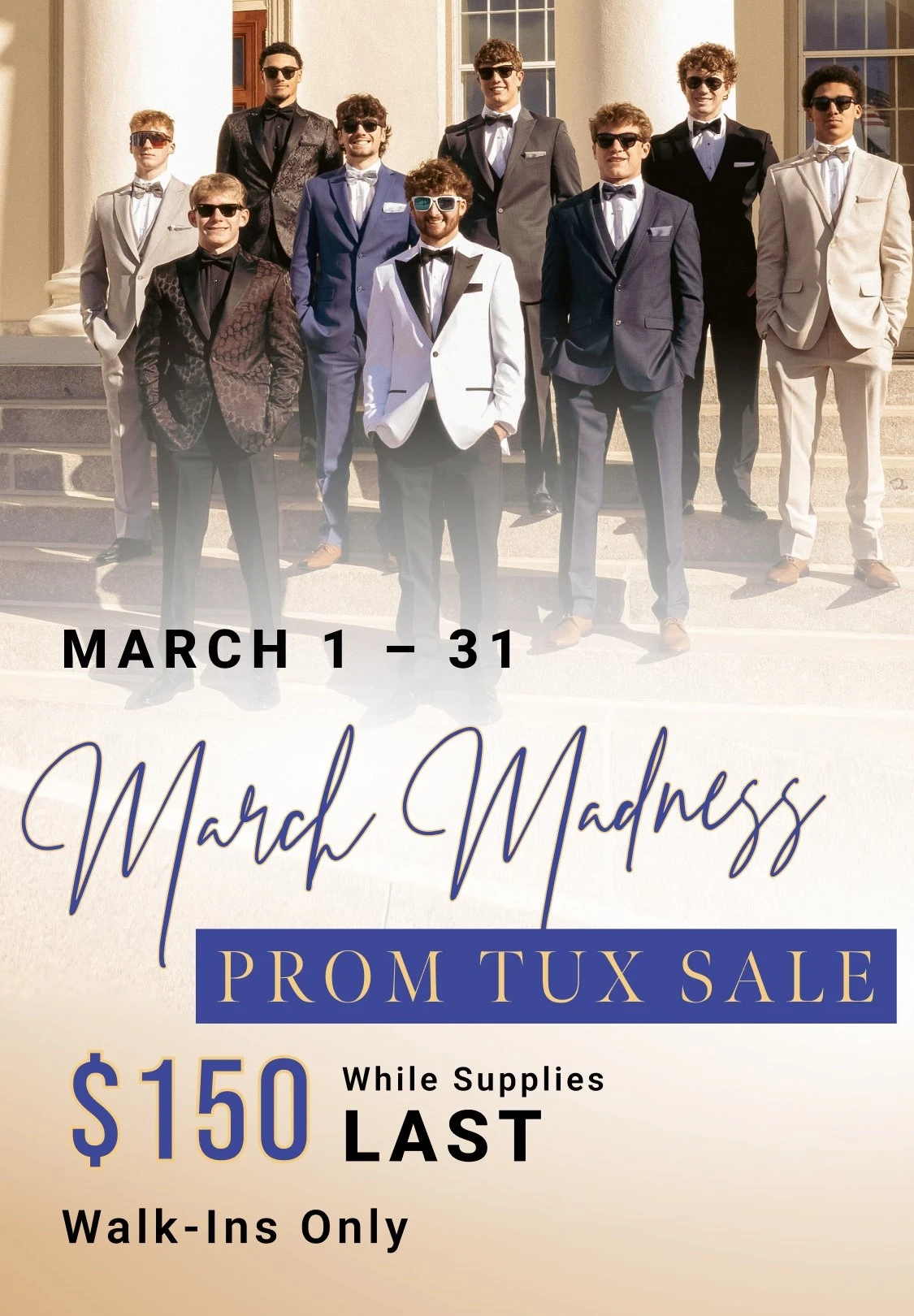March Madness Prom Tux Sale